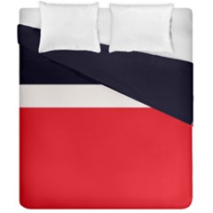 Navy Blue With Red Duvet Cover Double Side (california King Size) by tmsartbazaar