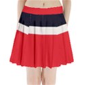 Navy Blue With Red Pleated Mini Skirt View1