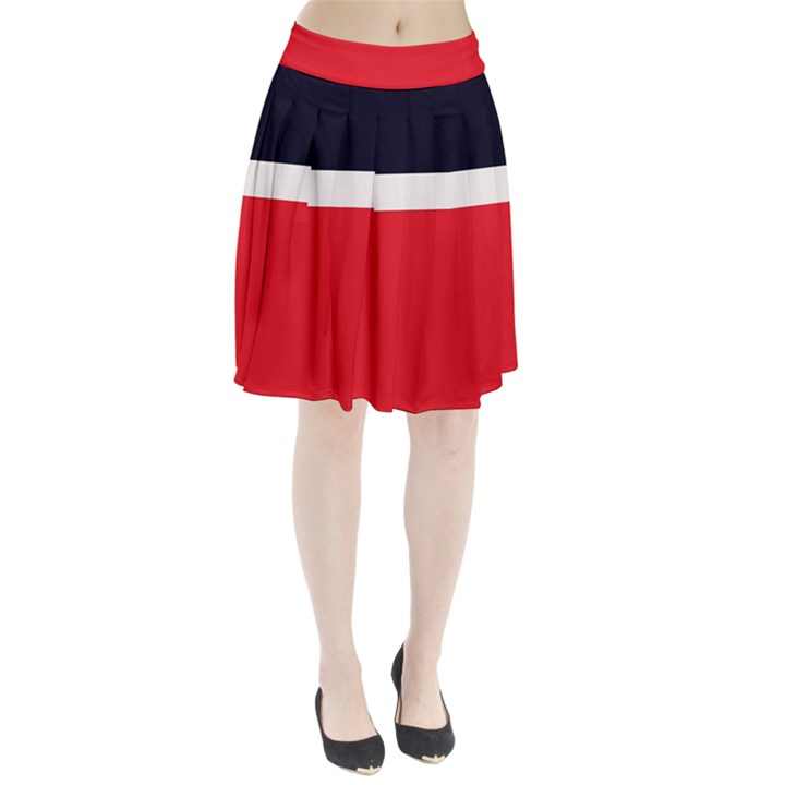 Navy Blue With Red Pleated Skirt