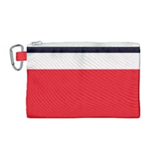 Navy Blue With Red Canvas Cosmetic Bag (medium) by tmsartbazaar