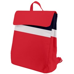 Navy Blue With Red Flap Top Backpack by tmsartbazaar