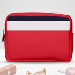 Navy Blue With Red Make Up Pouch (medium) by tmsartbazaar