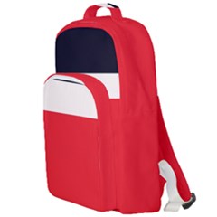 Navy Blue With Red Double Compartment Backpack by tmsartbazaar