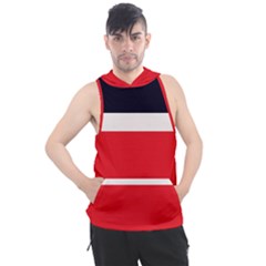 Navy Blue With Red Men s Sleeveless Hoodie by tmsartbazaar