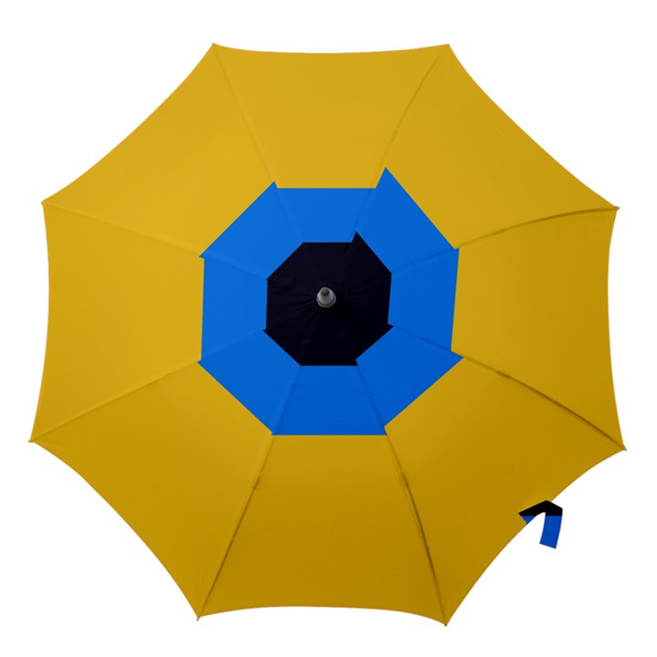 Bright Yellow With Blue Hook Handle Umbrellas (Medium)