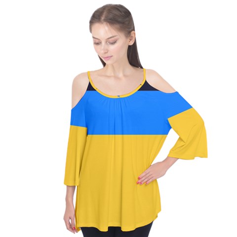 Bright Yellow With Blue Flutter Tees by tmsartbazaar