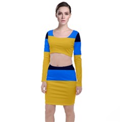 Bright Yellow With Blue Top And Skirt Sets by tmsartbazaar