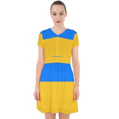 Bright Yellow With Blue Adorable In Chiffon Dress by tmsartbazaar