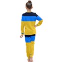 Bright Yellow With Blue Kids  Long Sleeve Set  View2