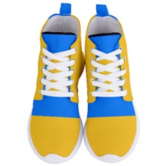 Bright Yellow With Blue Women s Lightweight High Top Sneakers by tmsartbazaar