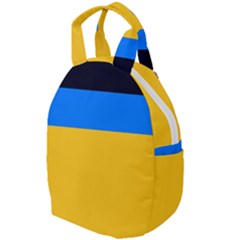 Bright Yellow With Blue Travel Backpacks by tmsartbazaar