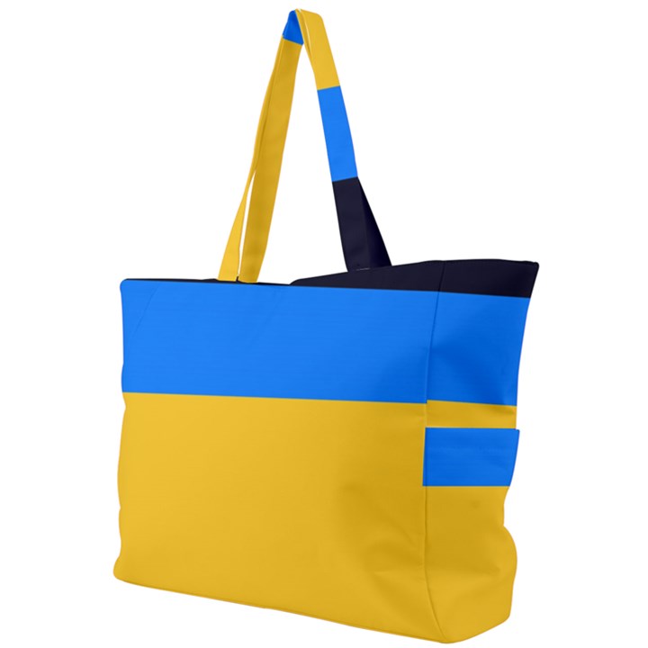 Bright Yellow With Blue Simple Shoulder Bag