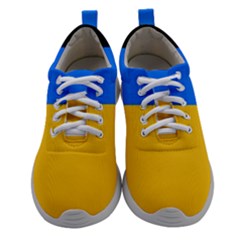 Bright Yellow With Blue Athletic Shoes by tmsartbazaar