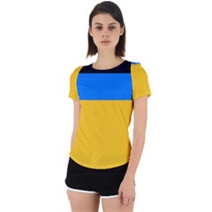 Bright Yellow With Blue Back Cut Out Sport Tee