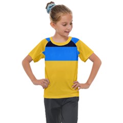 Bright Yellow With Blue Kids  Mesh Piece Tee