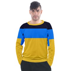 Bright Yellow With Blue Men s Long Sleeve Raglan Tee