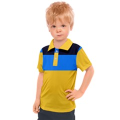 Bright Yellow With Blue Kids  Polo Tee