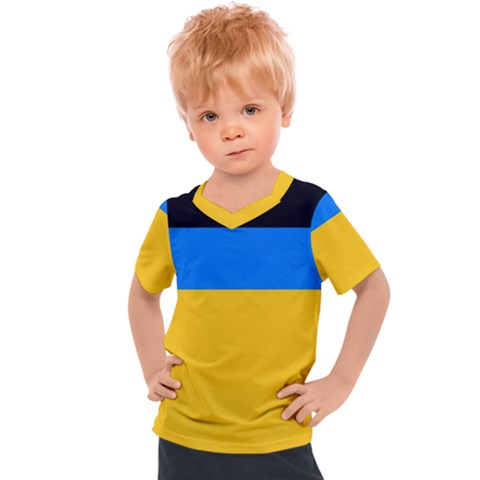 Bright Yellow With Blue Kids  Sports Tee by tmsartbazaar