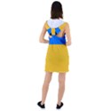 Bright Yellow With Blue Racer Back Hoodie Dress View2