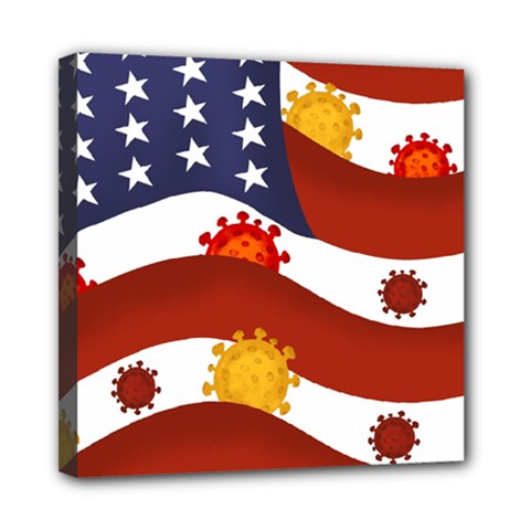 Flage Save Usa Corona Mini Canvas 8  X 8  (stretched)