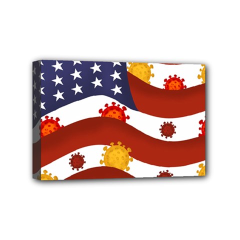 Flage Save Usa Corona Mini Canvas 6  X 4  (stretched)