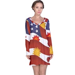 Flage Save Usa Corona Long Sleeve Nightdress