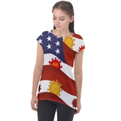 Flage Save Usa Corona Cap Sleeve High Low Top by HermanTelo