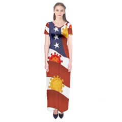 Flage Save Usa Corona Short Sleeve Maxi Dress