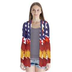 Flage Save Usa Corona Drape Collar Cardigan