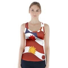 Flage Save Usa Corona Racer Back Sports Top