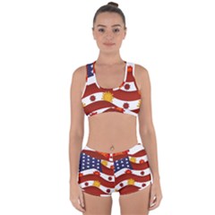 Flage Save Usa Corona Racerback Boyleg Bikini Set