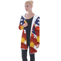 Flage Save Usa Corona Longline Hooded Cardigan by HermanTelo