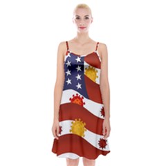 Flage Save Usa Corona Spaghetti Strap Velvet Dress