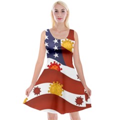 Flage Save Usa Corona Reversible Velvet Sleeveless Dress by HermanTelo