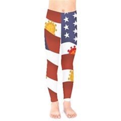 Flage Save Usa Corona Kids  Leggings by HermanTelo