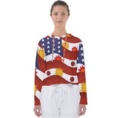 Flage Save Usa Corona Women s Slouchy Sweat