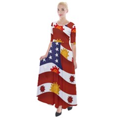 Flage Save Usa Corona Half Sleeves Maxi Dress