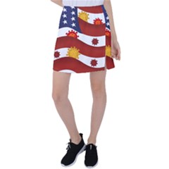 Flage Save Usa Corona Tennis Skirt by HermanTelo