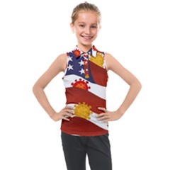 Flage Save Usa Corona Kids  Sleeveless Polo Tee