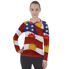 Flage Save Usa Corona Women s Pique Long Sleeve Tee