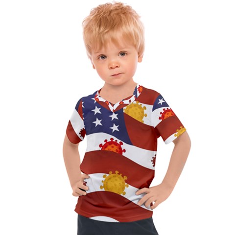 Flage Save Usa Corona Kids  Sports Tee by HermanTelo