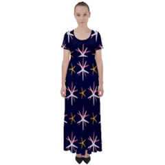 Starfish High Waist Short Sleeve Maxi Dress