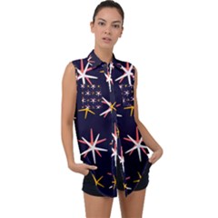 Starfish Sleeveless Chiffon Button Shirt