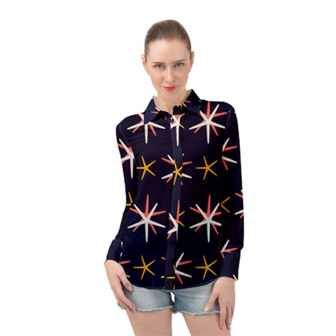 Starfish Long Sleeve Chiffon Shirt by Mariart