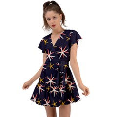 Starfish Flutter Sleeve Wrap Dress by Mariart