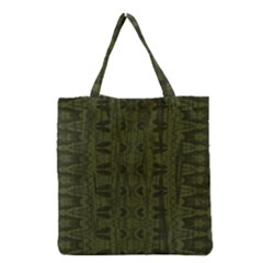 Army Green Color Batik Grocery Tote Bag by SpinnyChairDesigns