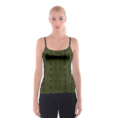 Army Green Color Batik Spaghetti Strap Top by SpinnyChairDesigns