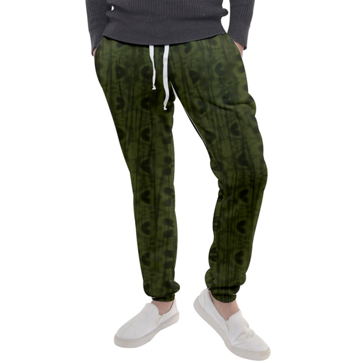 Army Green Color Batik Men s Jogger Sweatpants