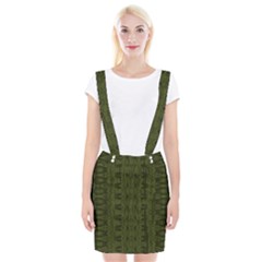 Army Green Color Batik Braces Suspender Skirt by SpinnyChairDesigns