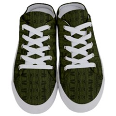 Army Green Color Batik Half Slippers by SpinnyChairDesigns